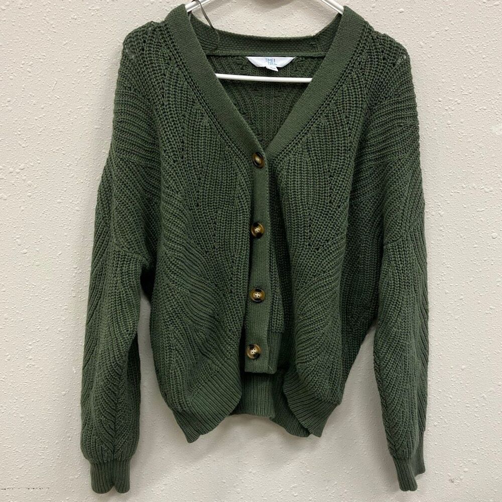 Time and Tru Green Cardigan Sweater